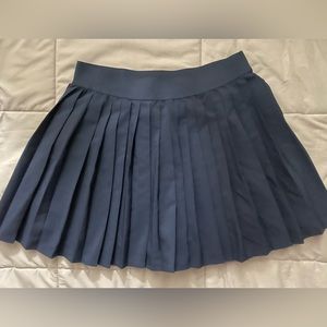 Navy blue pleated skirt